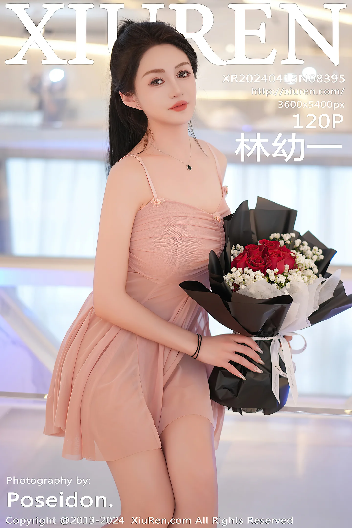 [XiuRen秀人网]No.8395_模特林幼一性感粉色连衣短裙露丁字裤秀翘臀美腿惹火诱惑写真120P-秀人网 - XiuRen.Space